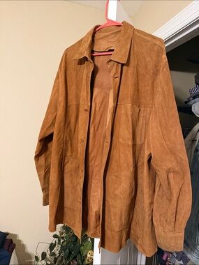 Paul Stuart Men's Suede Shirt Jacket in Brown